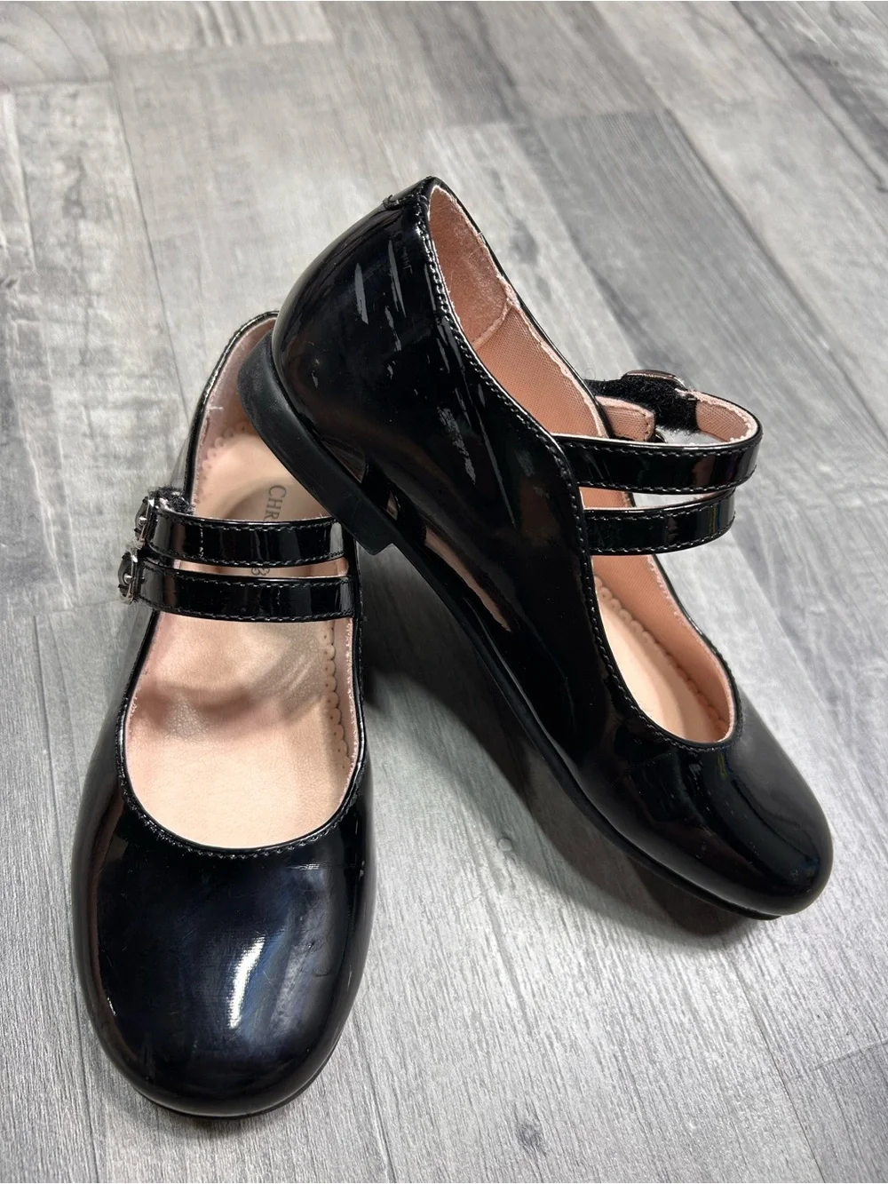 Christie & Jill Girls Black Dahlia Dress Shoes 12